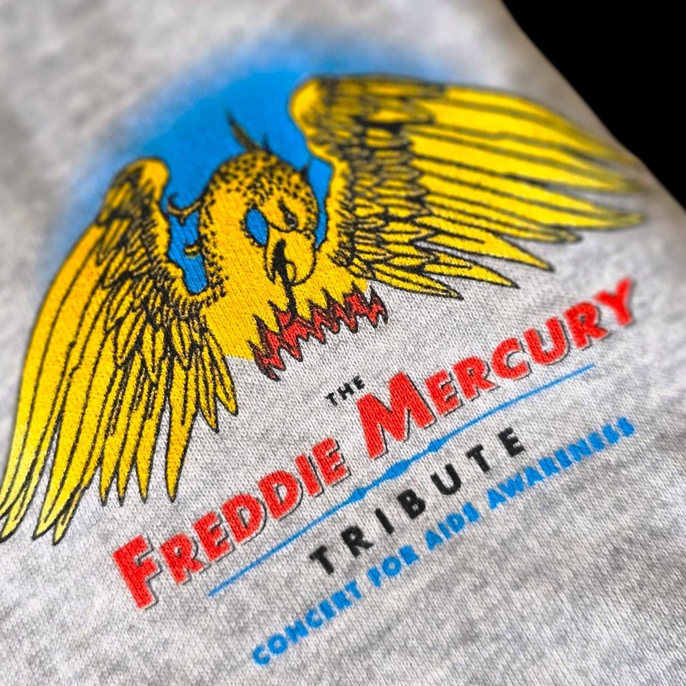 Vintage Freddie Mercury Tribute Sweatshirt Fan Club Exclusive HIV AIDS Awareness